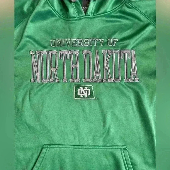 University Of North Dakota Sioux Green Men’s XL Pullover Hoodie Fighting Hawks - Picture 5 of 13
